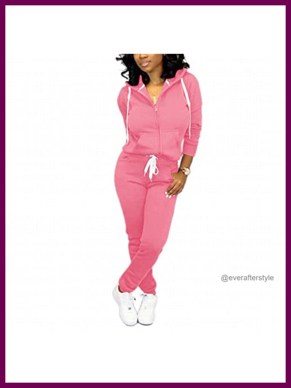 Women's 2 Piece Tracksuit Set Hoodie Zip Sweatsuit with Pants